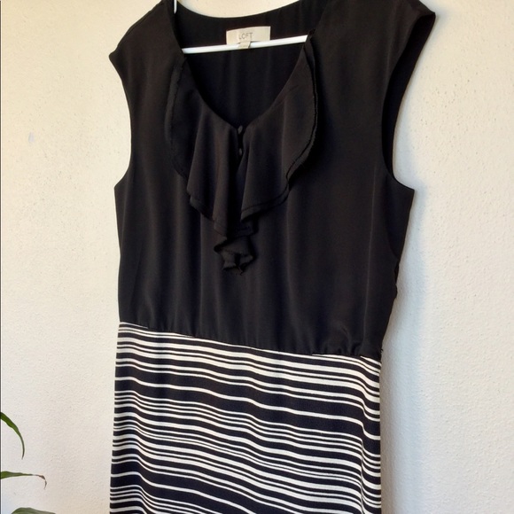 Loft Black Pattern Dress - Picture 3 of 4